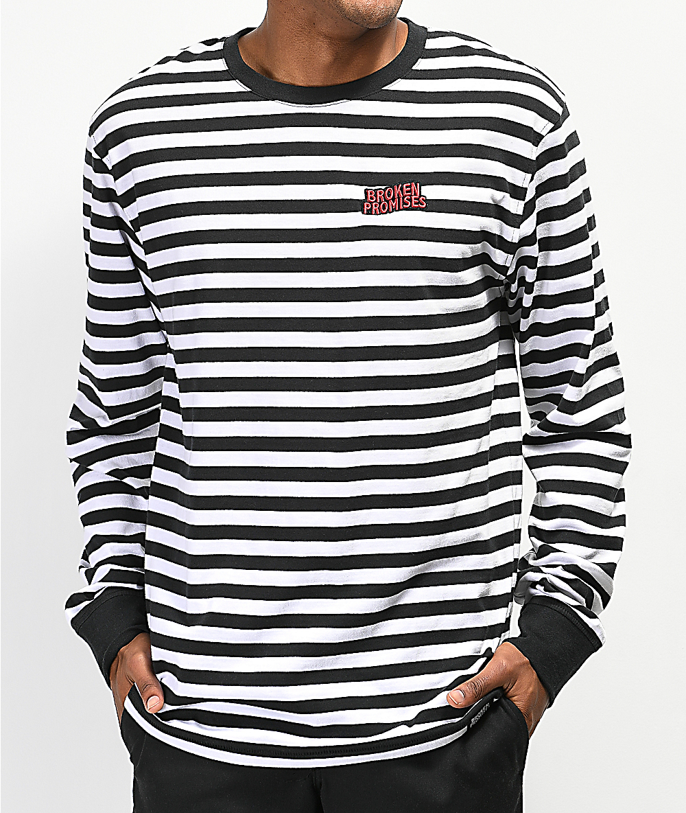 black and white long sleeve shirt