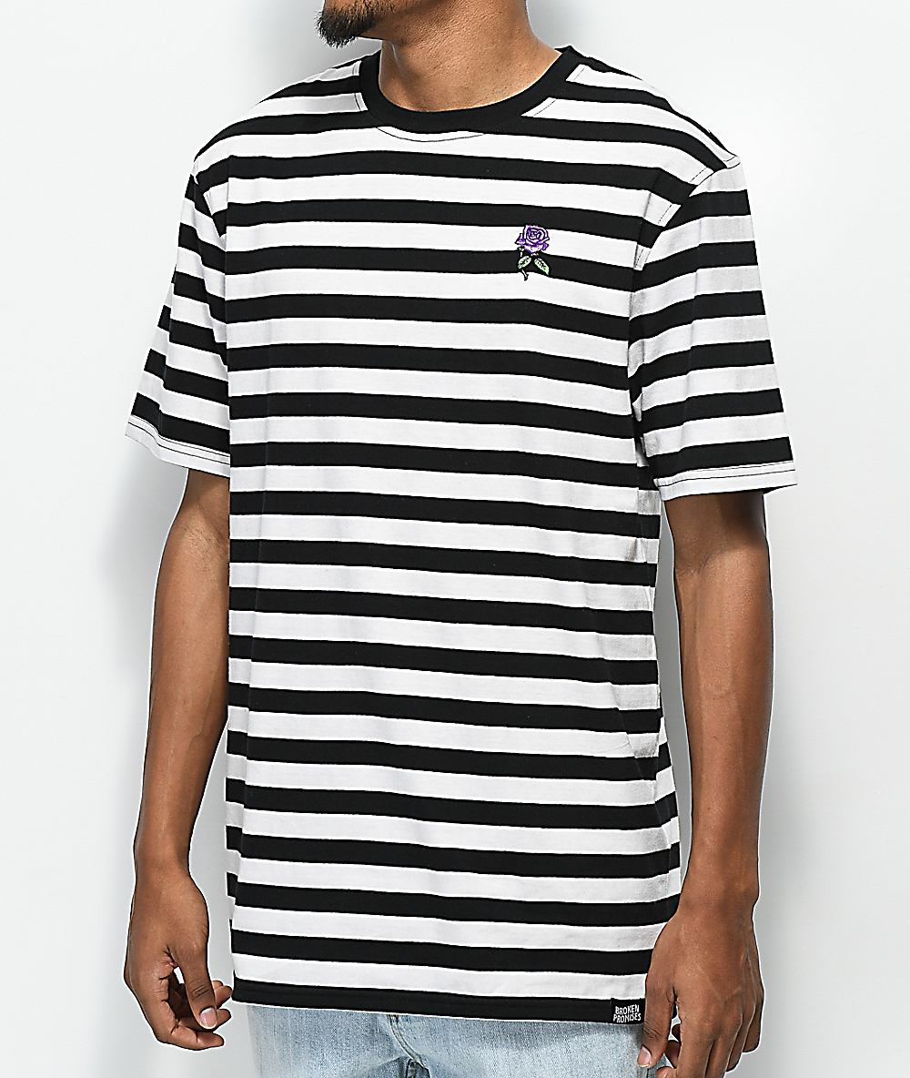 black and white striped top mens