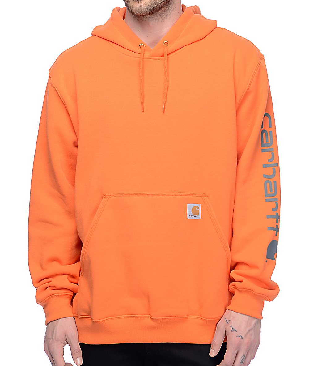 blue and orange carhartt hoodie