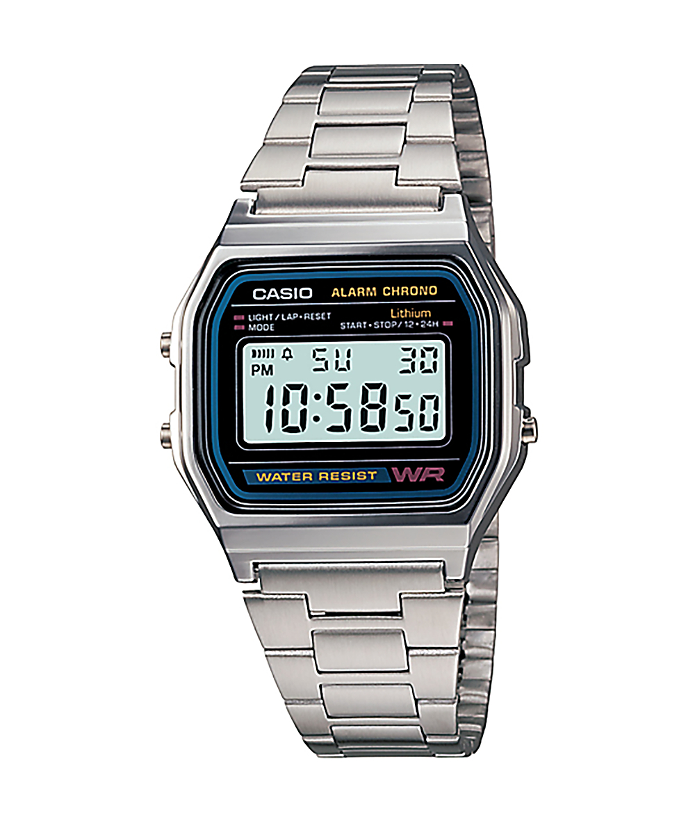 casio retro silver watch