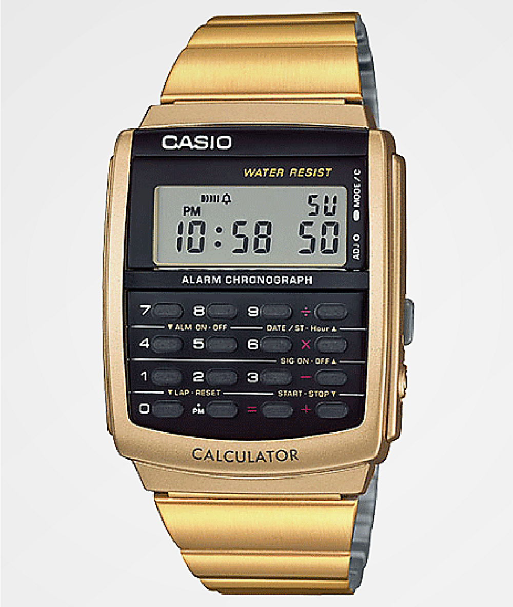 Casio Vintage Calculator Gold Watch Zumiez