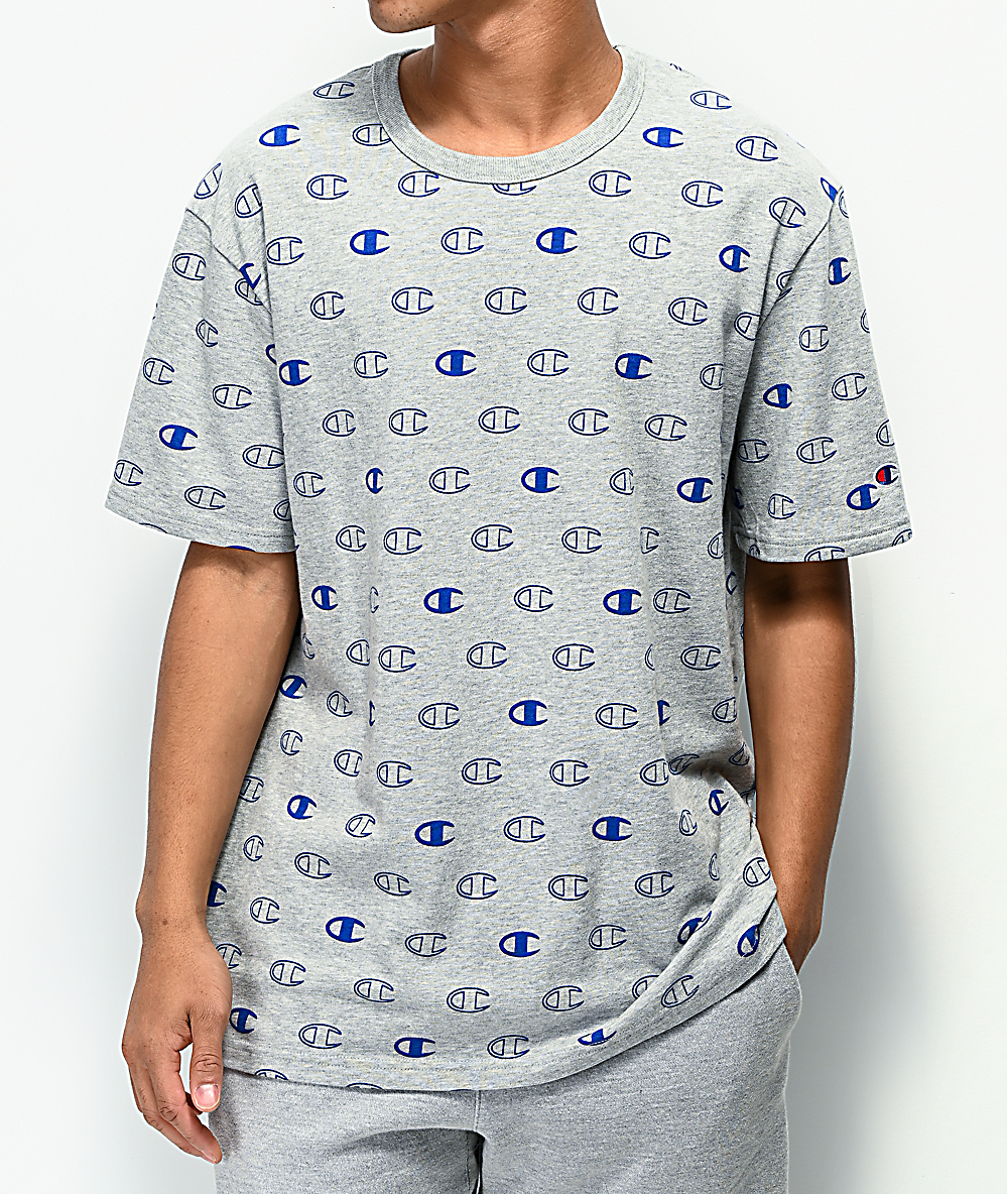 champion all over logo t shirt