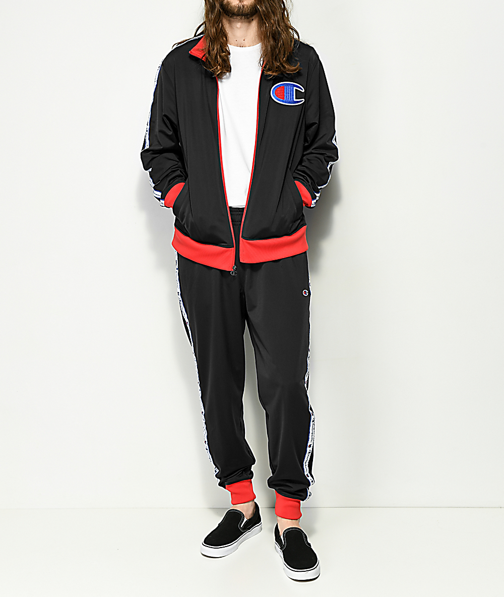 black champion track pants