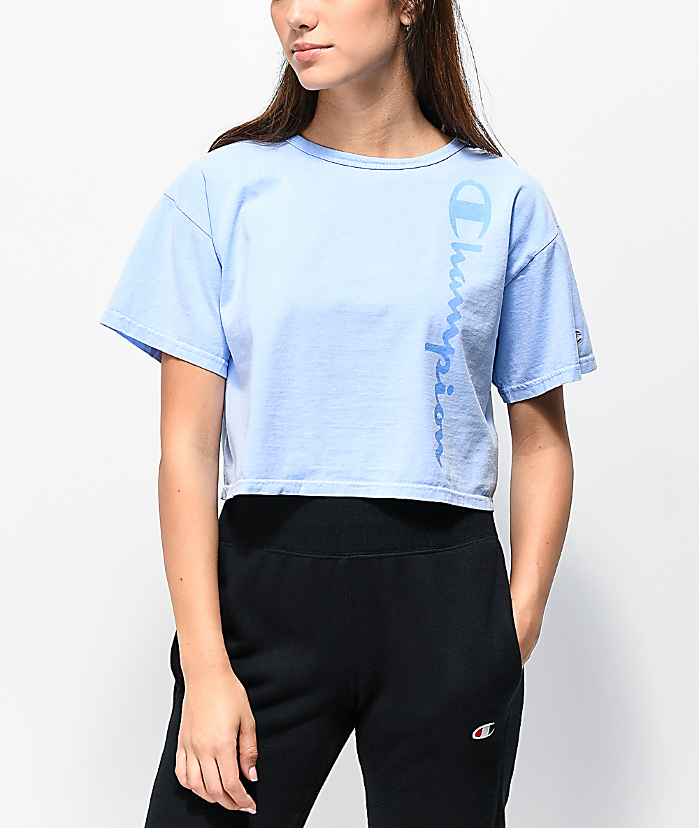 Champion Blue Pigment Dyed Crop T-Shirt 