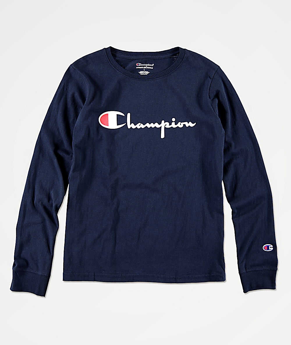 champion t shirt womens navy