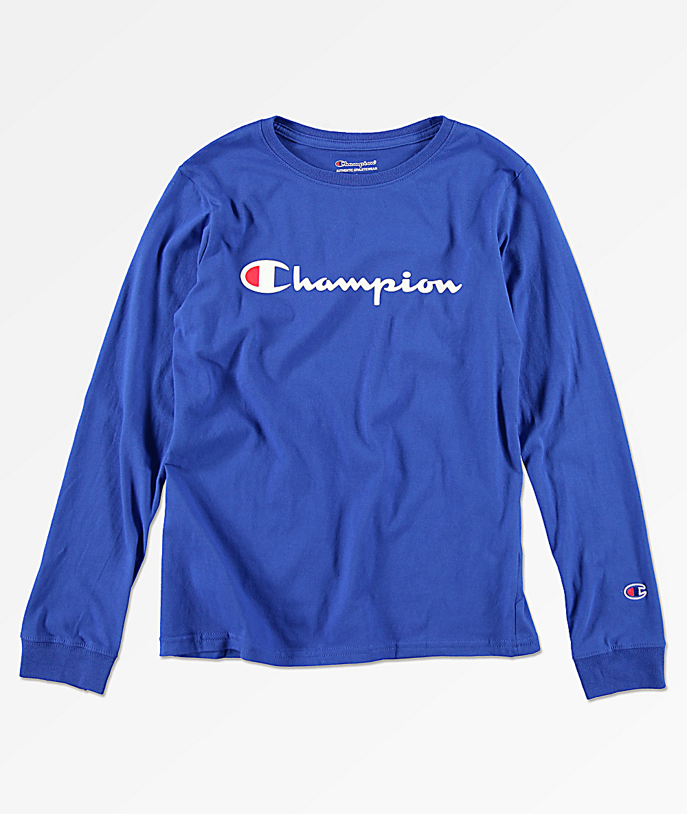 champion blue long sleeve