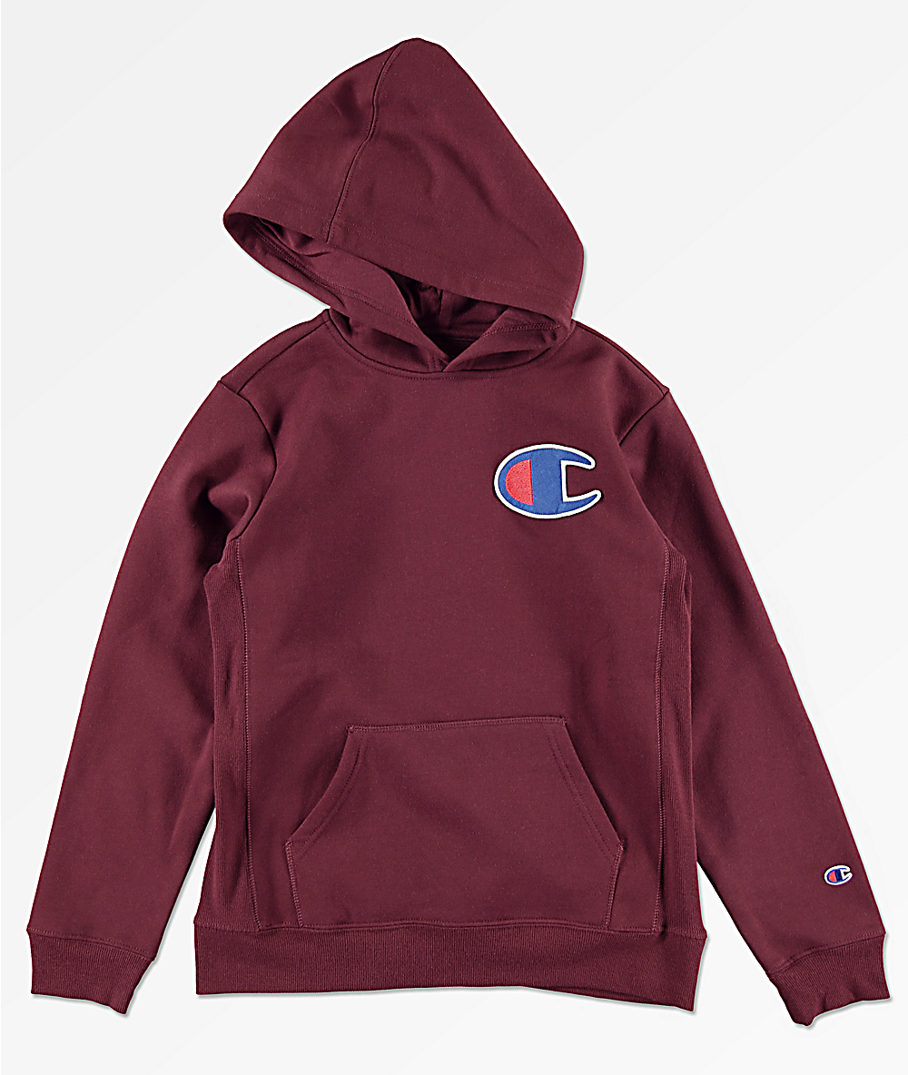 boys red champion hoodie