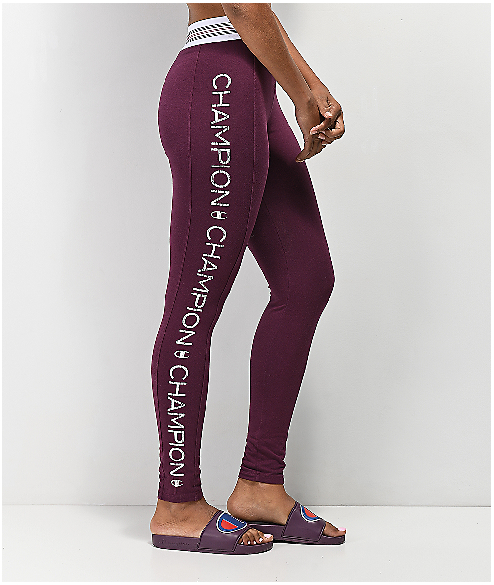 burgundy champion leggings