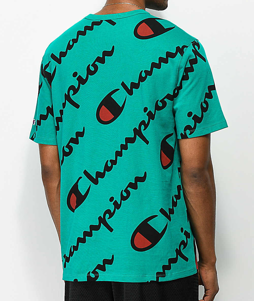 champion turquoise t shirt