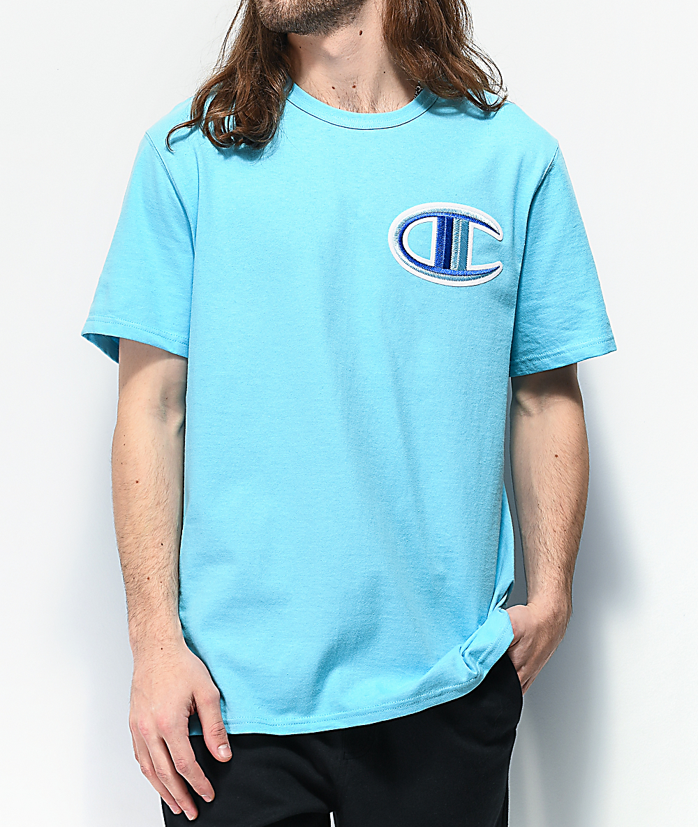 champion shirt light blue