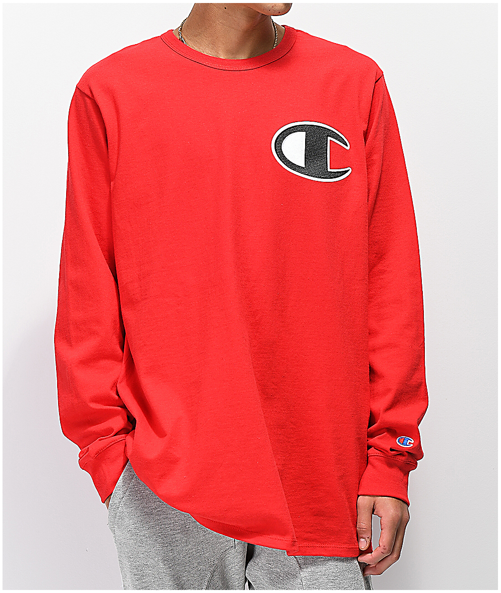 red long sleeve champion