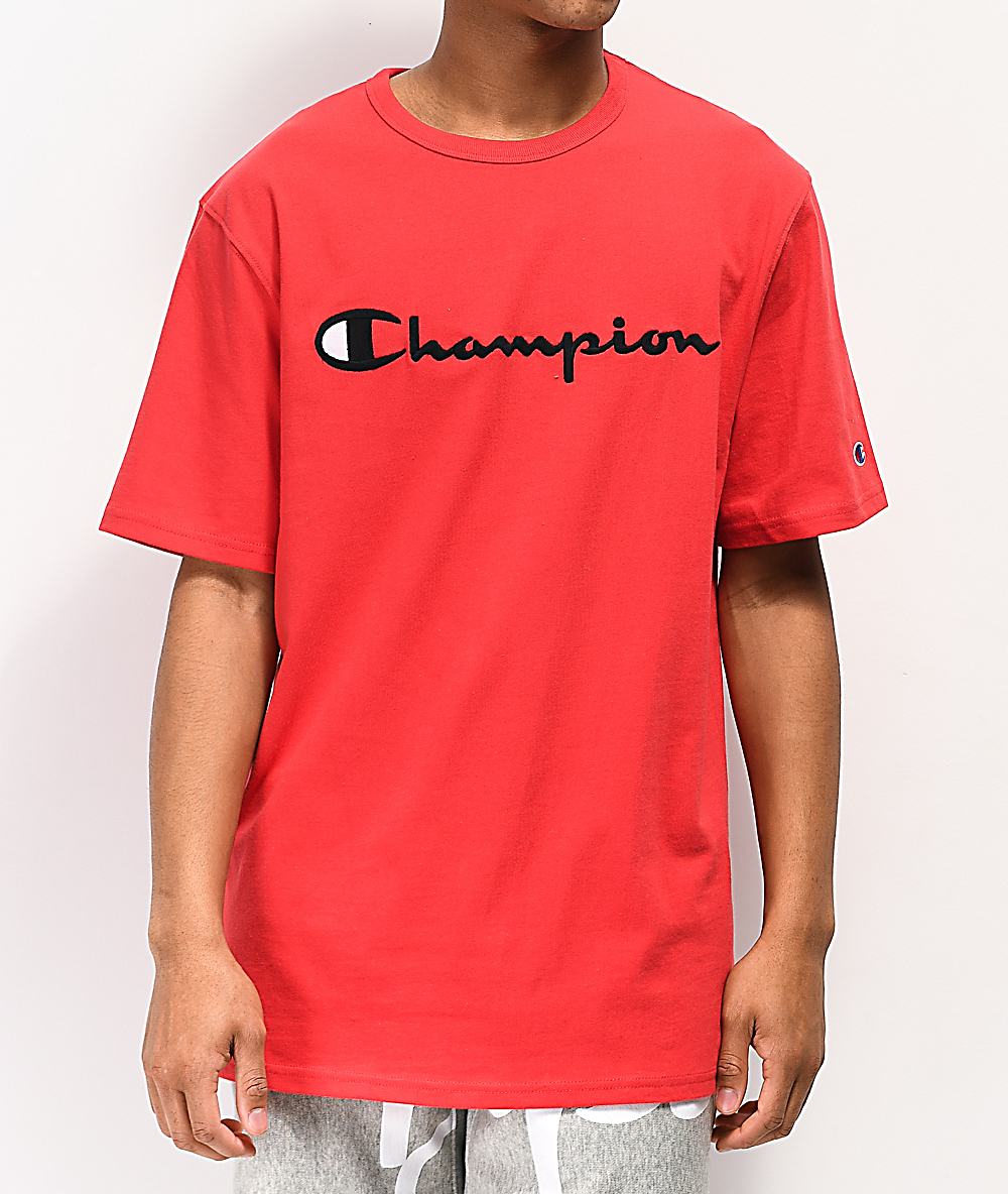 champion heritage tee red