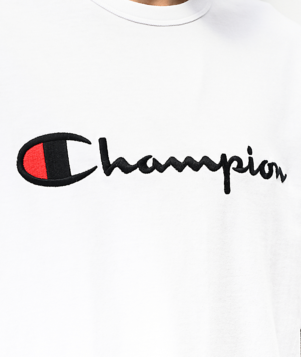 champion plain white t shirt