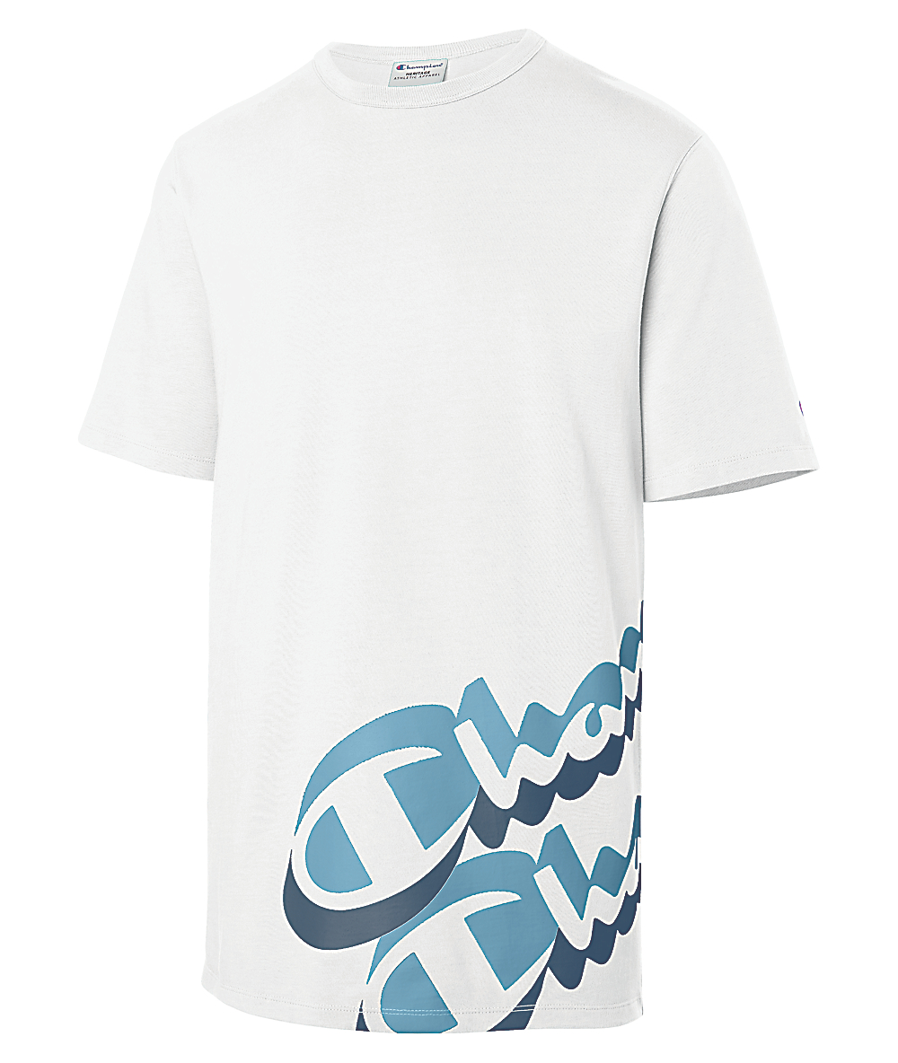 champion heritage tee blue