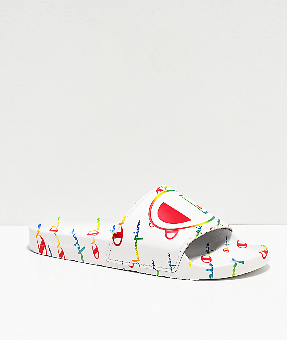 white rainbow champion slides