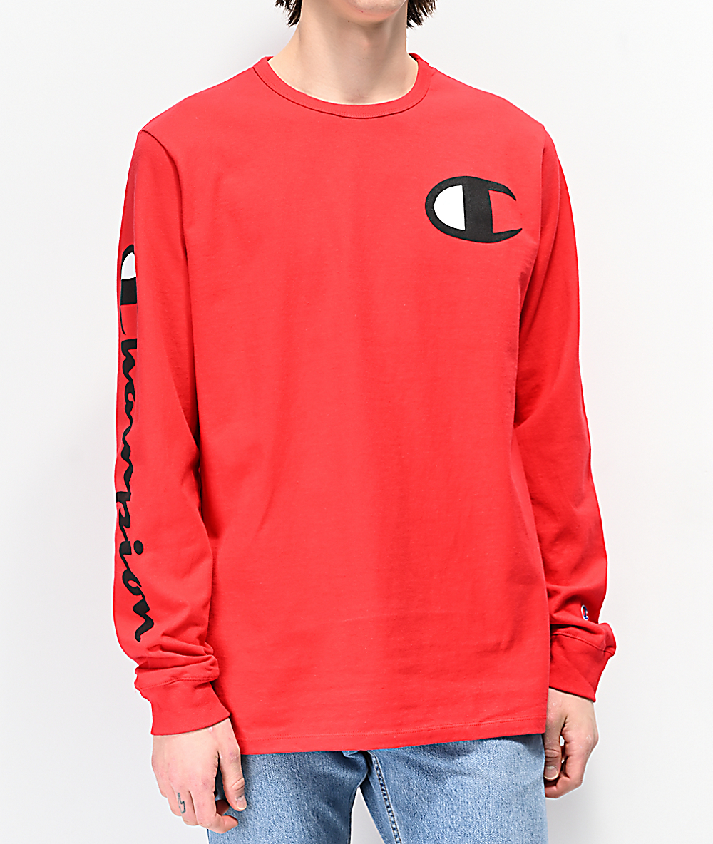 Large C Red Long Sleeve T-Shirt 