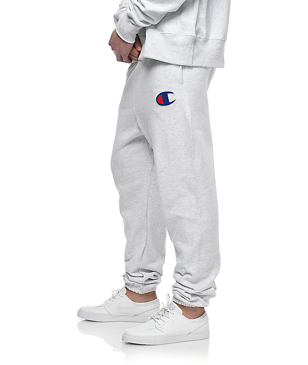 champion silver grey sweatpants