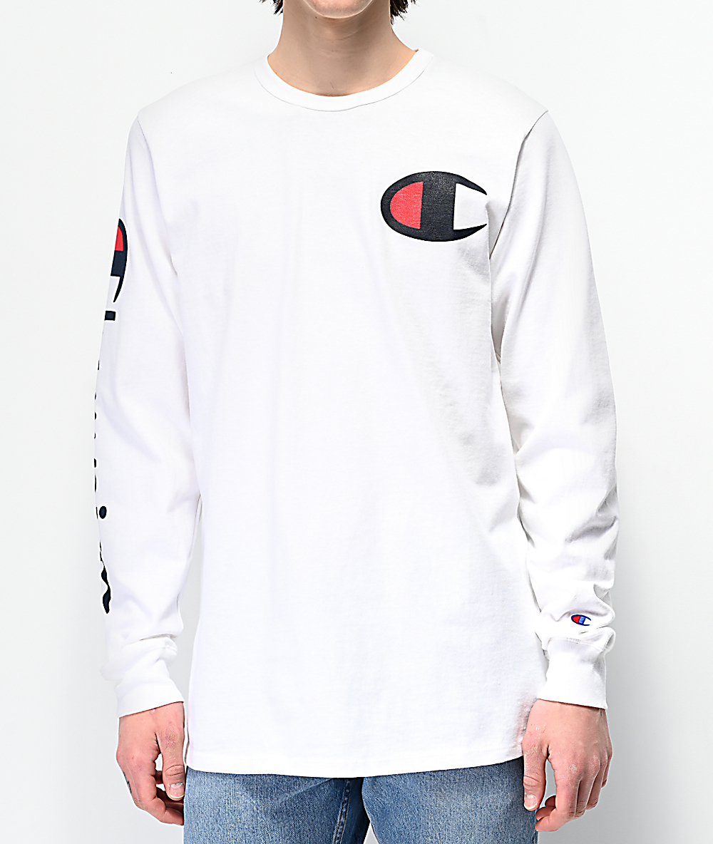 polera champion blanca