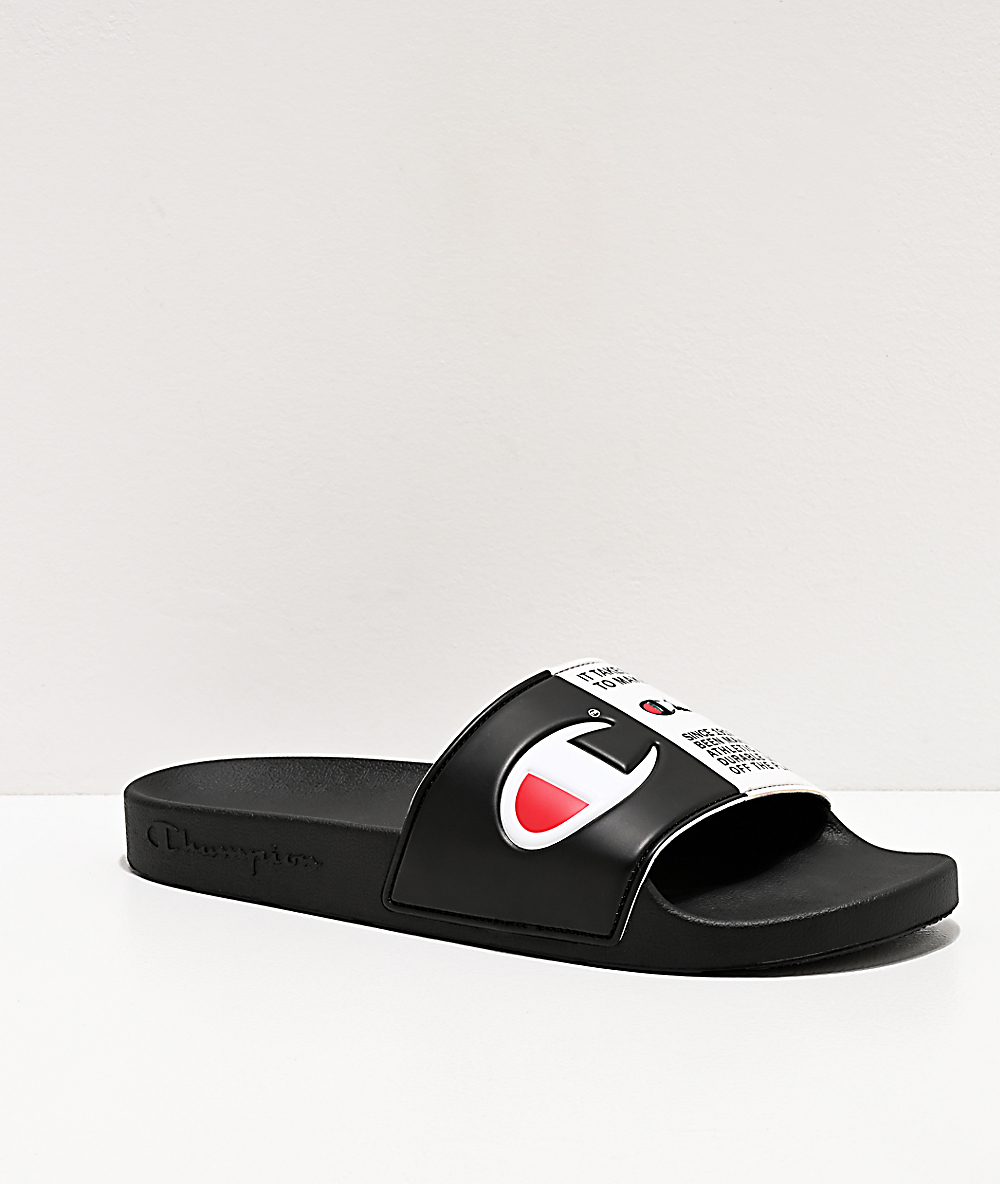 IPO Jock Black \u0026 White Slide Sandals 