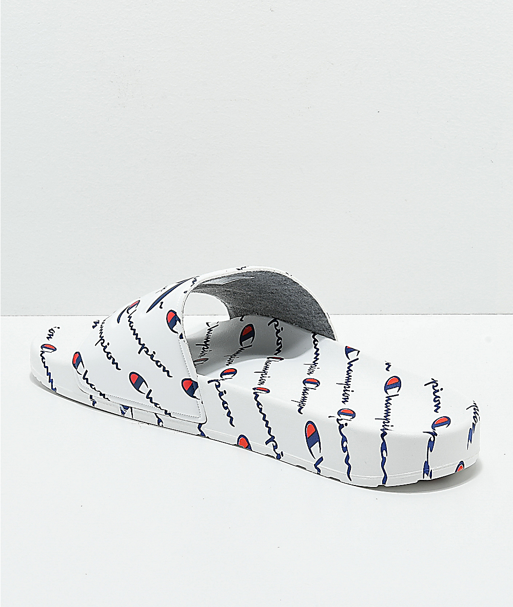 champion white sandals