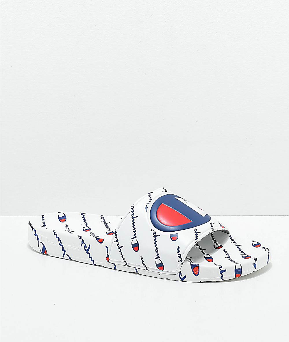 champion slides with champion all over 