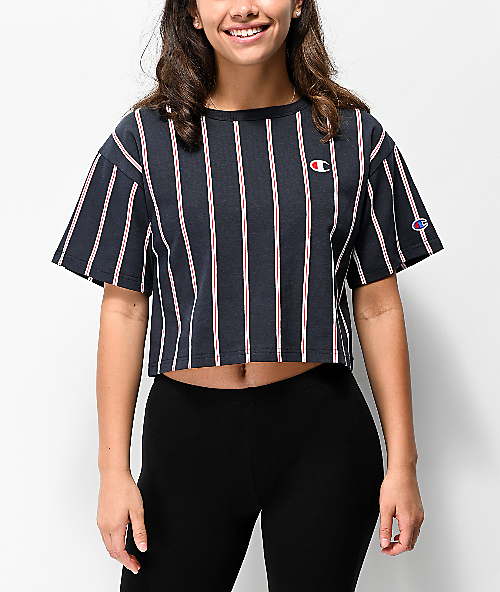 navy blue champion crop top