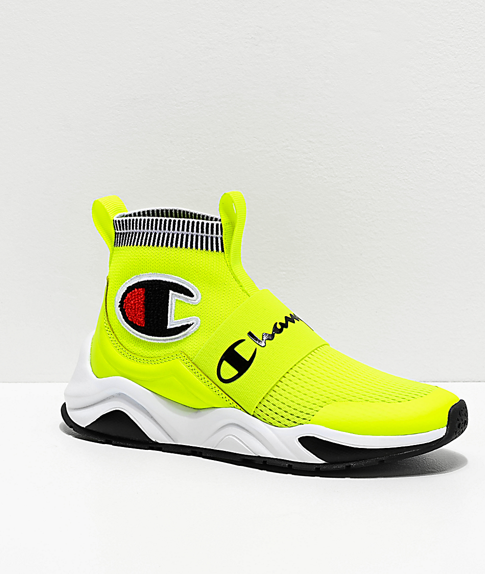 neon yellow and black sneakers