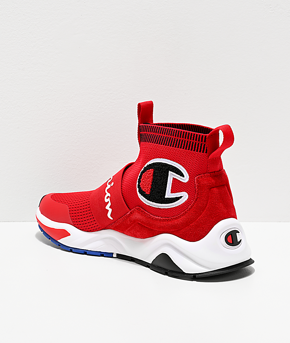 red and white champion shoes
