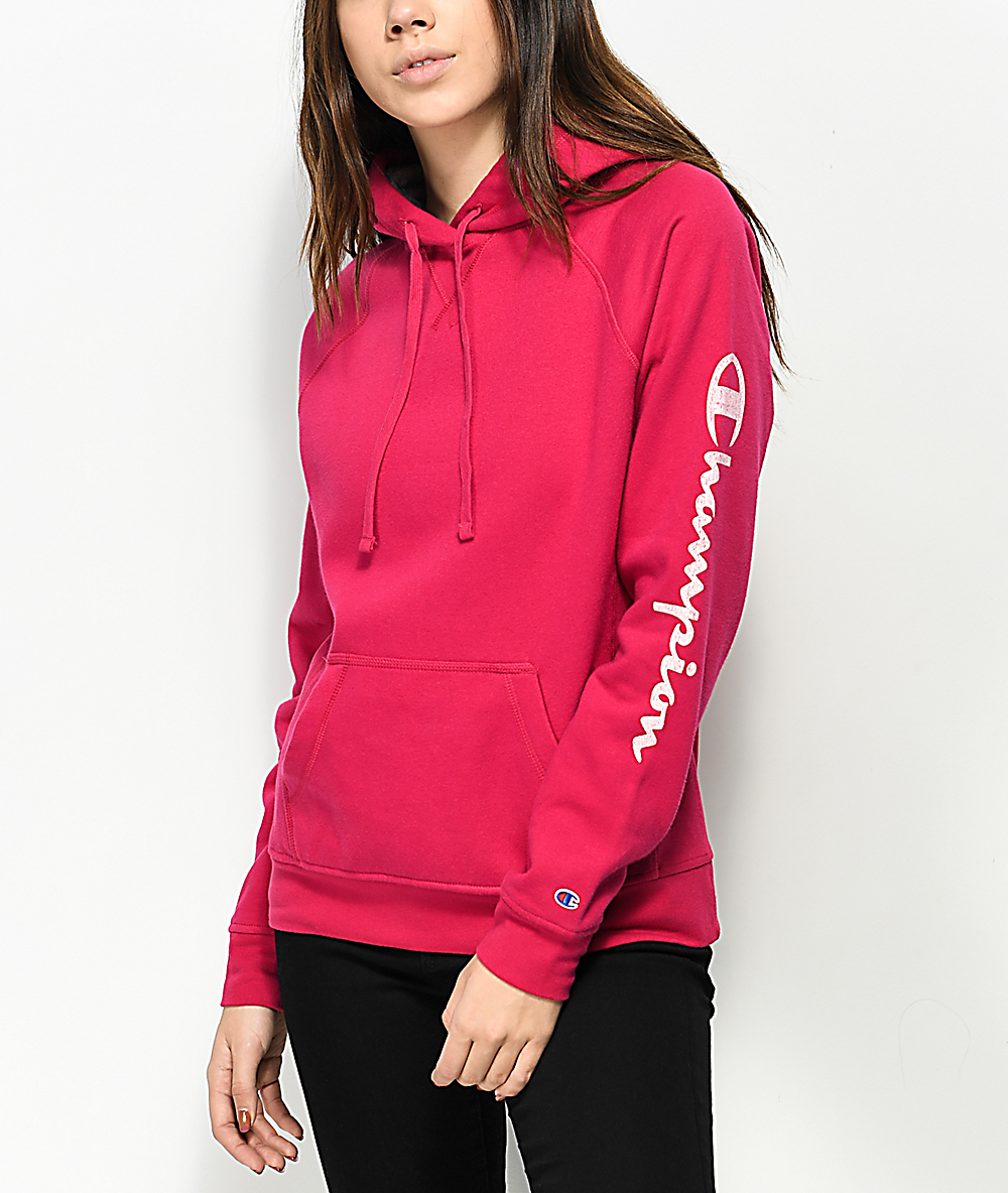 champion raspberry hoodie