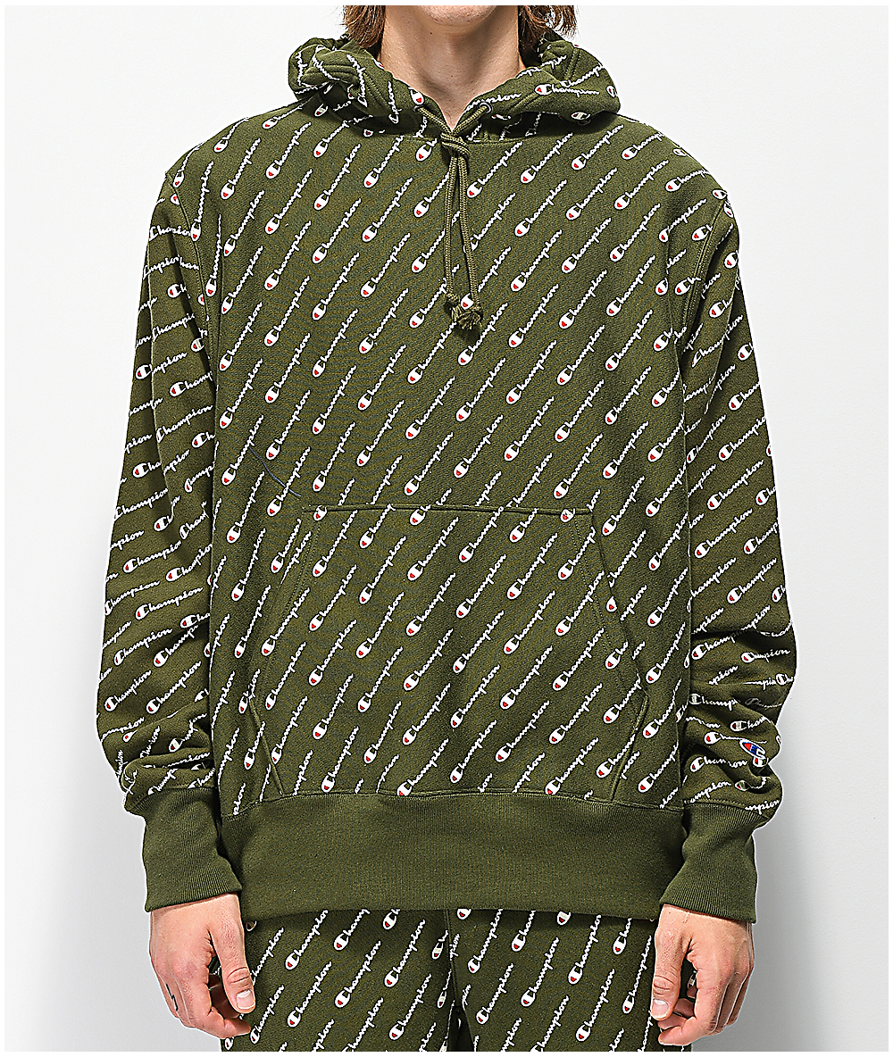 champion reverse weave all over print hoodie