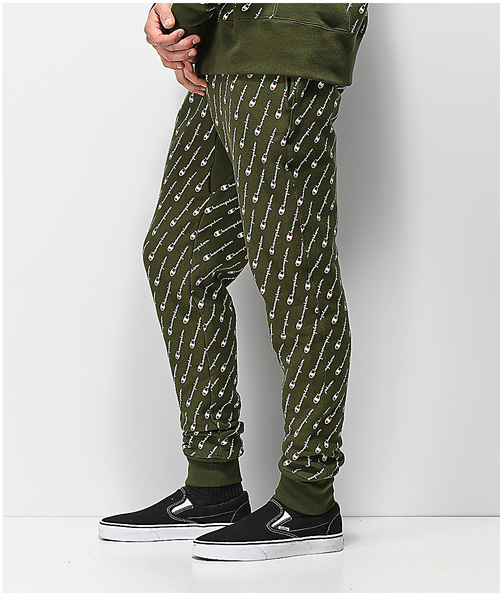 champion sweatpants green