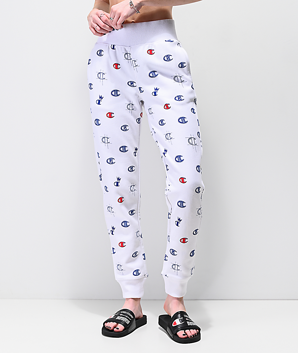 champion joggers white