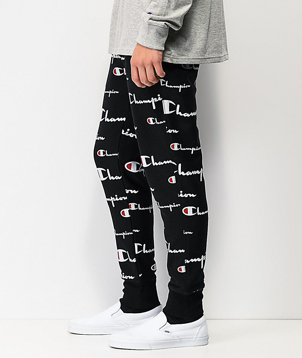 champion all over script joggers