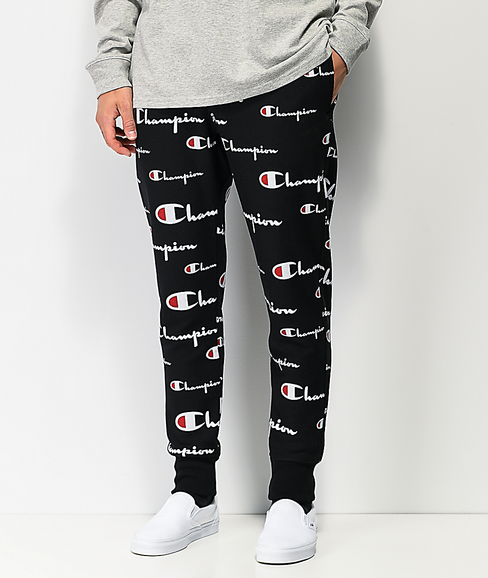 champion reverse weave all over print jogger pants