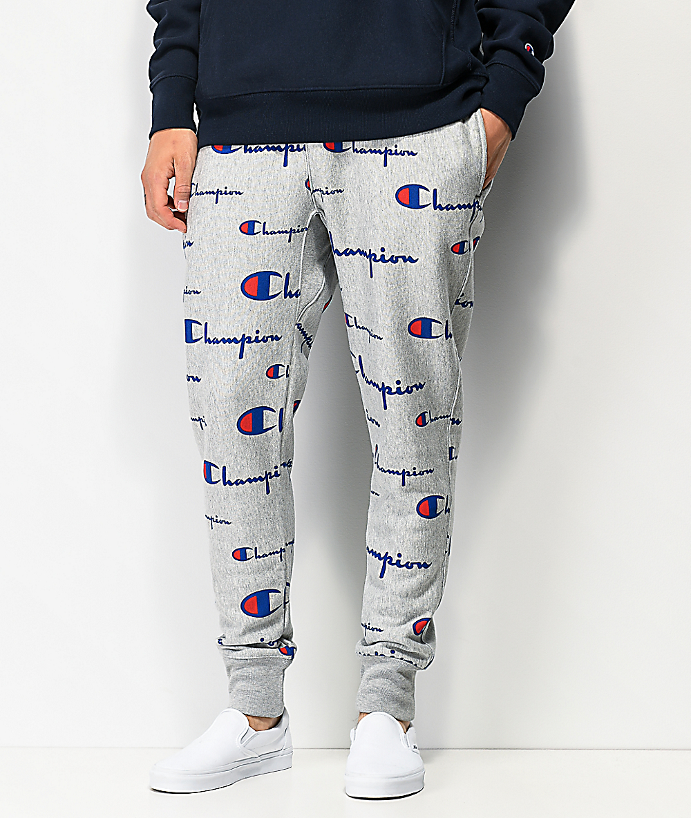 champion grey jogger sweatpants