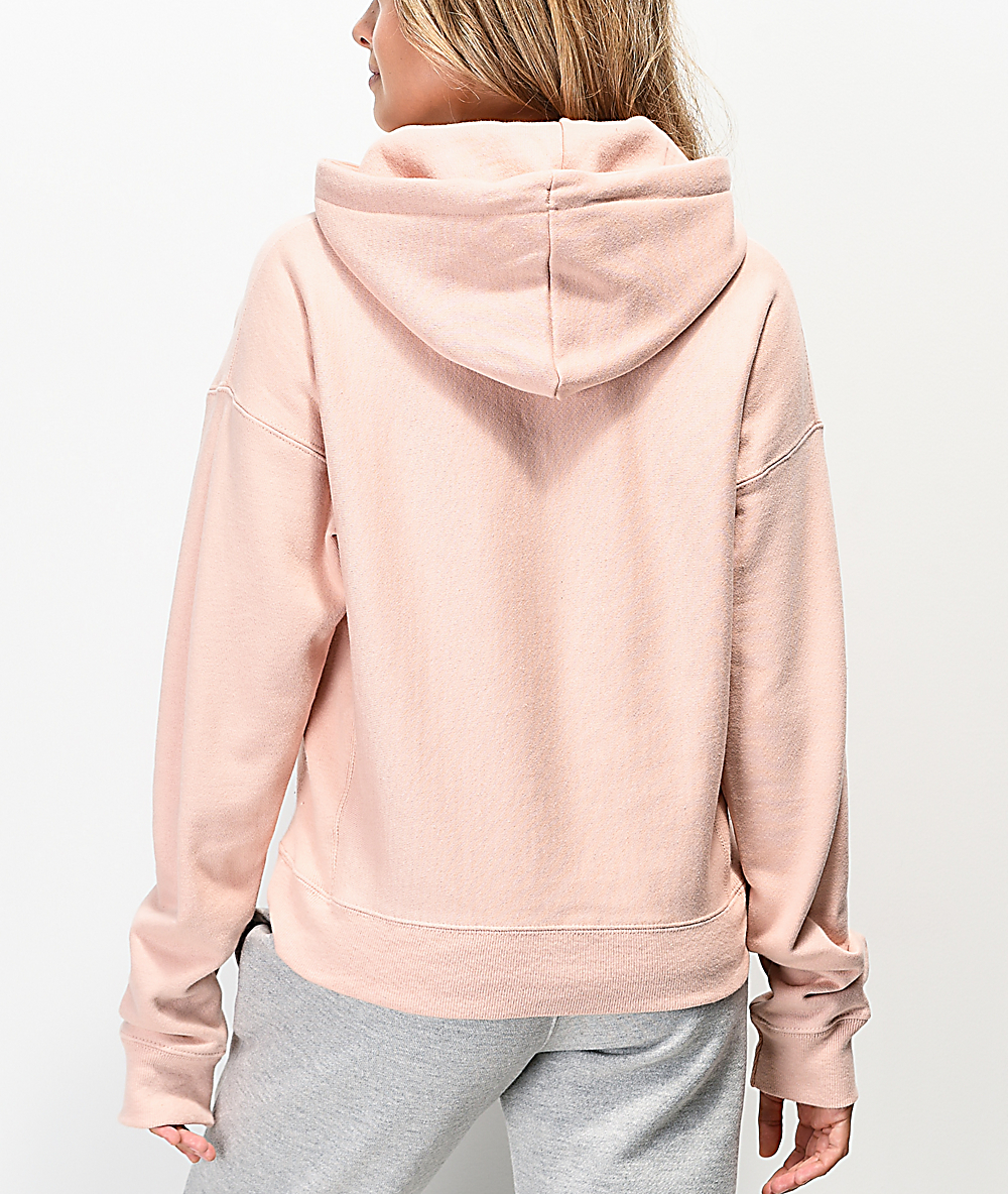 baby pink hoodie champion