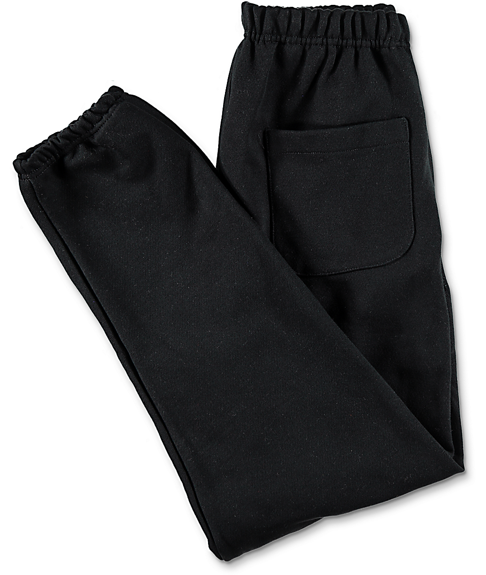 champion reverse weave banded bottom black sweatpants