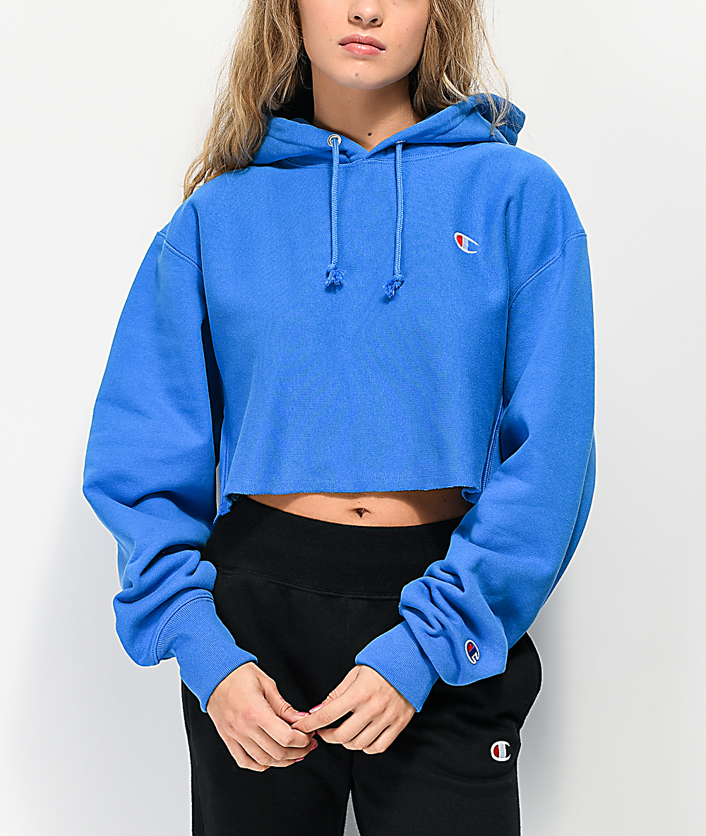 cropped hoodie blue