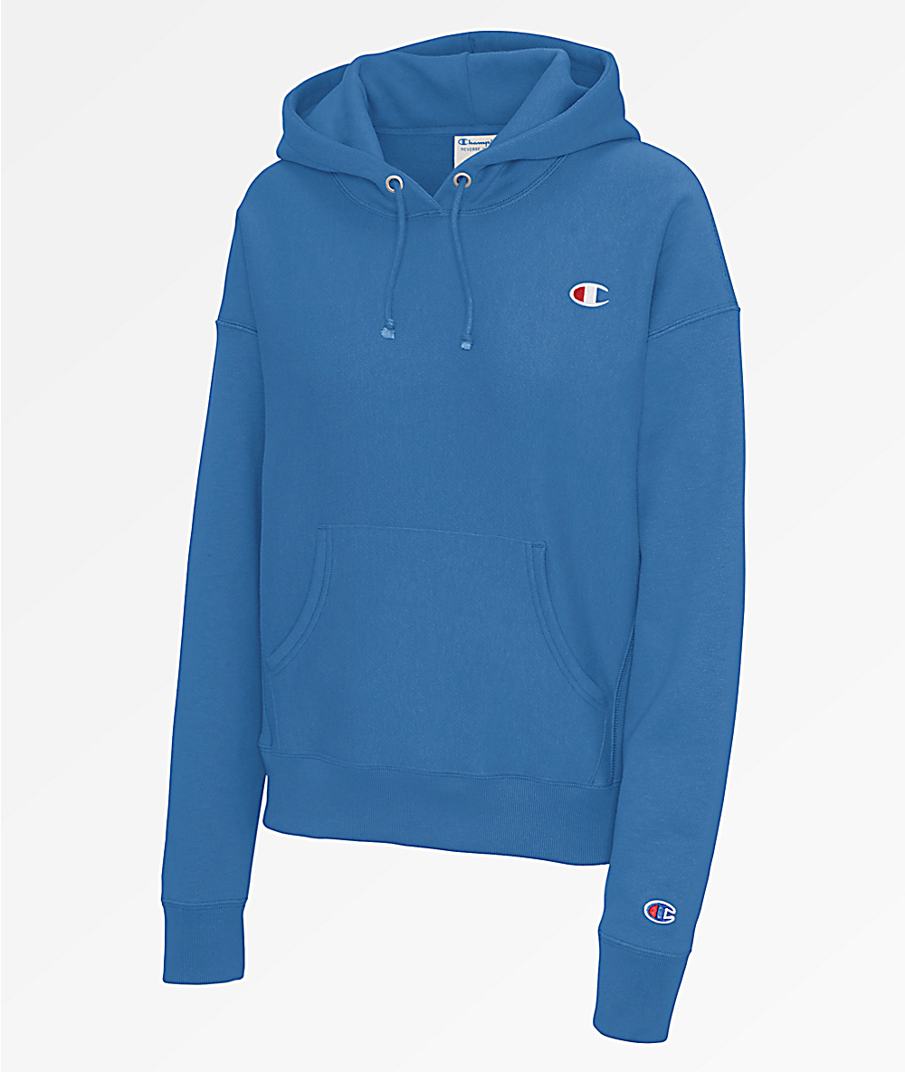 blue champion hoodie