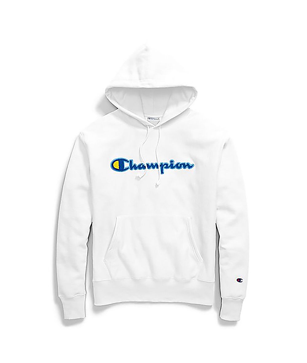 champion reverse weave chenille pullover hoodie