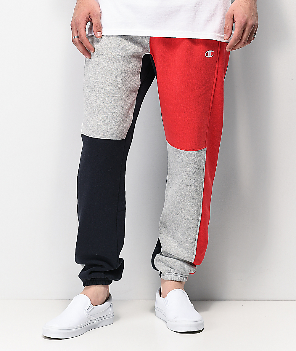 champion reverse weave colorblock sweatpants