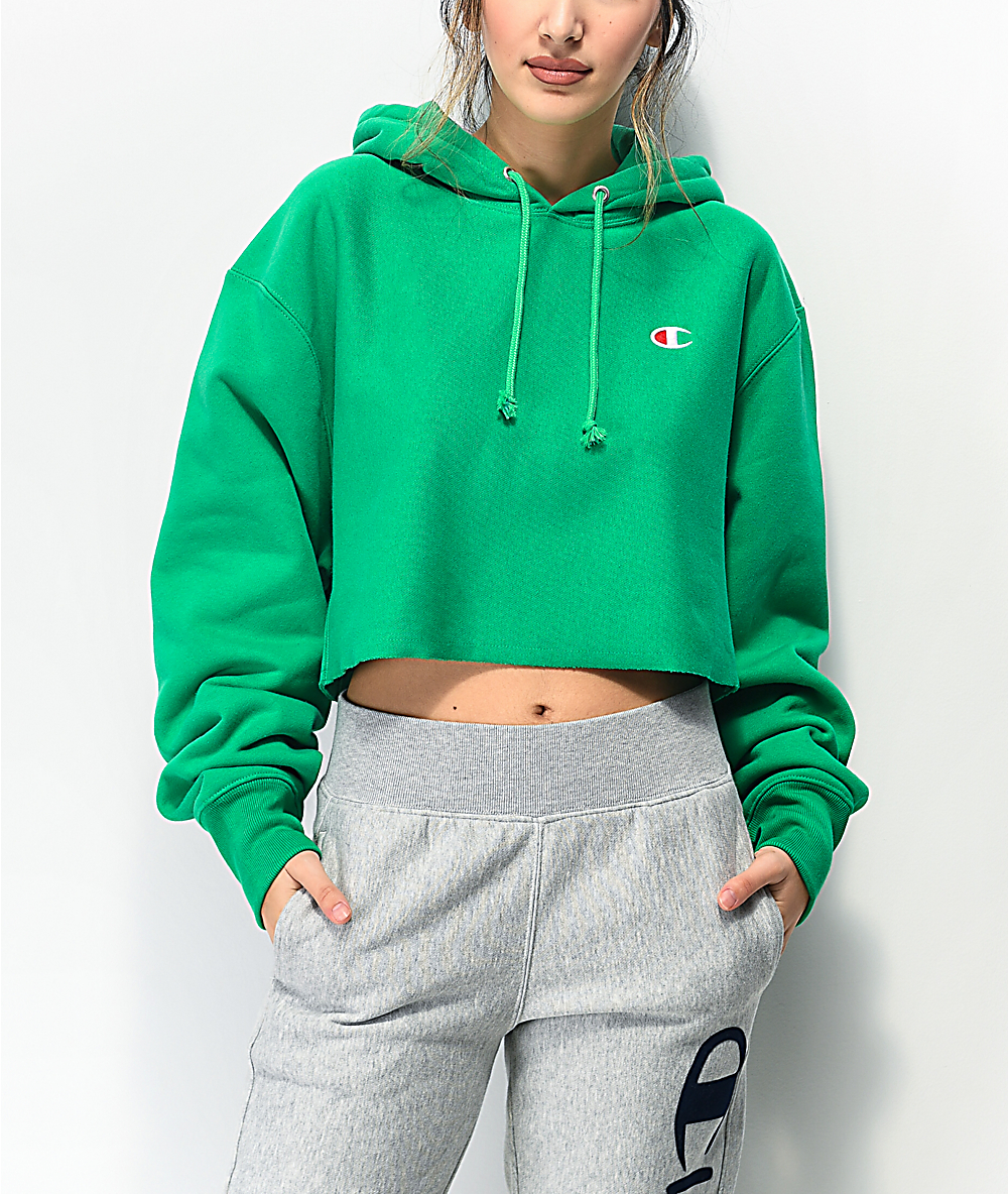 green cropped champion hoodie off 52 
