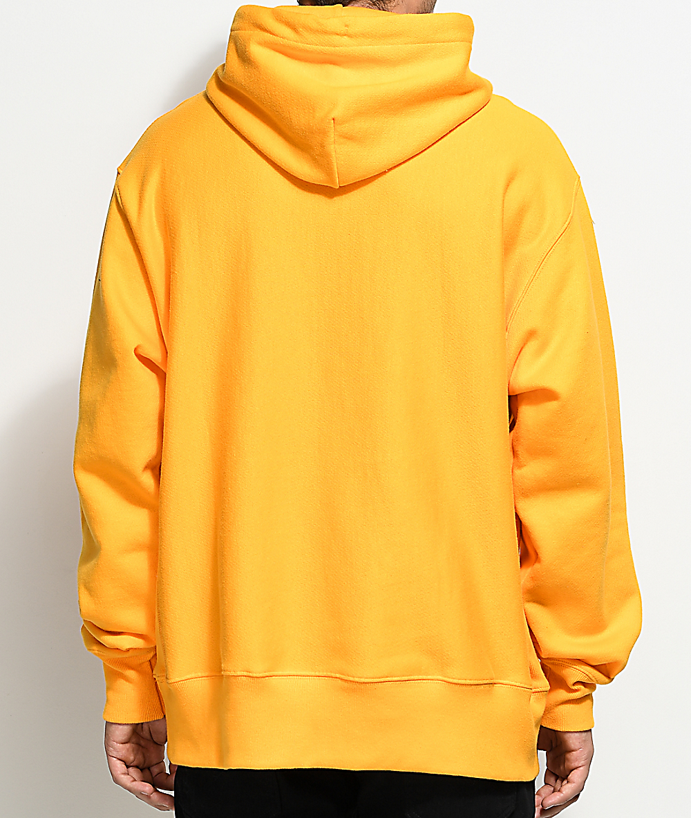 Reverse Weave Gold Pullover Hoodie 