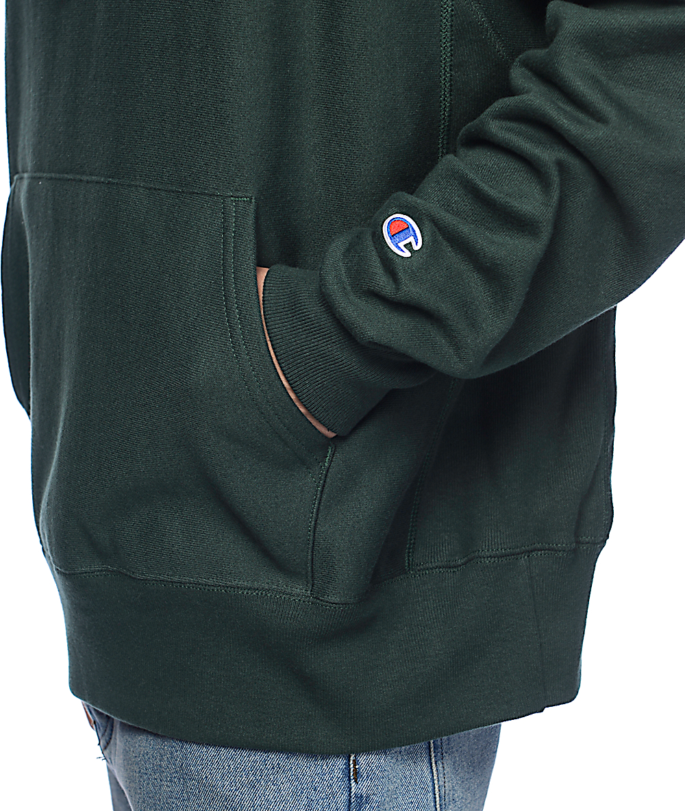 champion hoodie reverse weave green