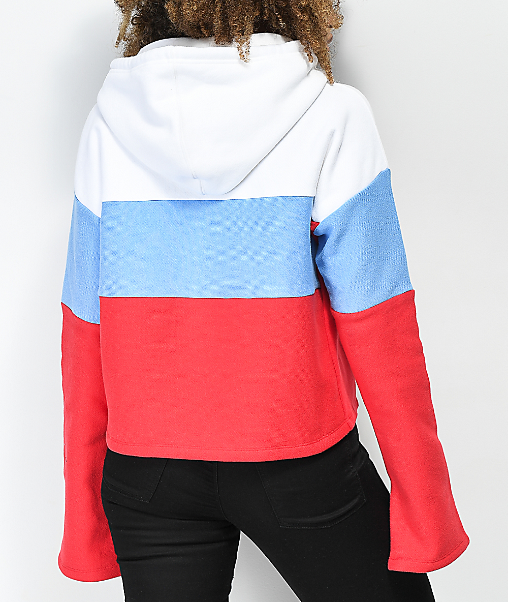champion hoodie red white and blue