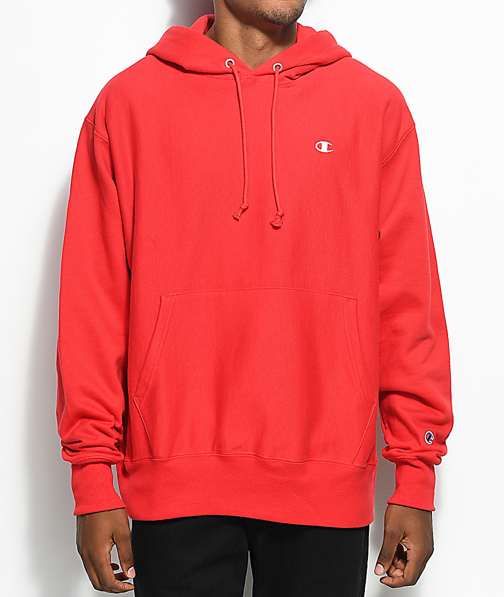 red champion hoodie zip up