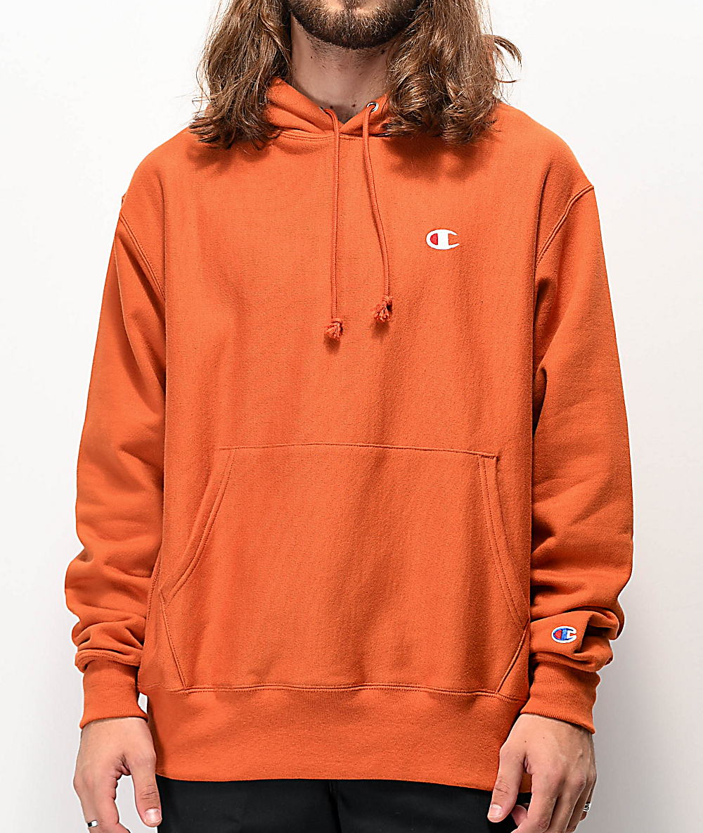 mens orange champion hoodie