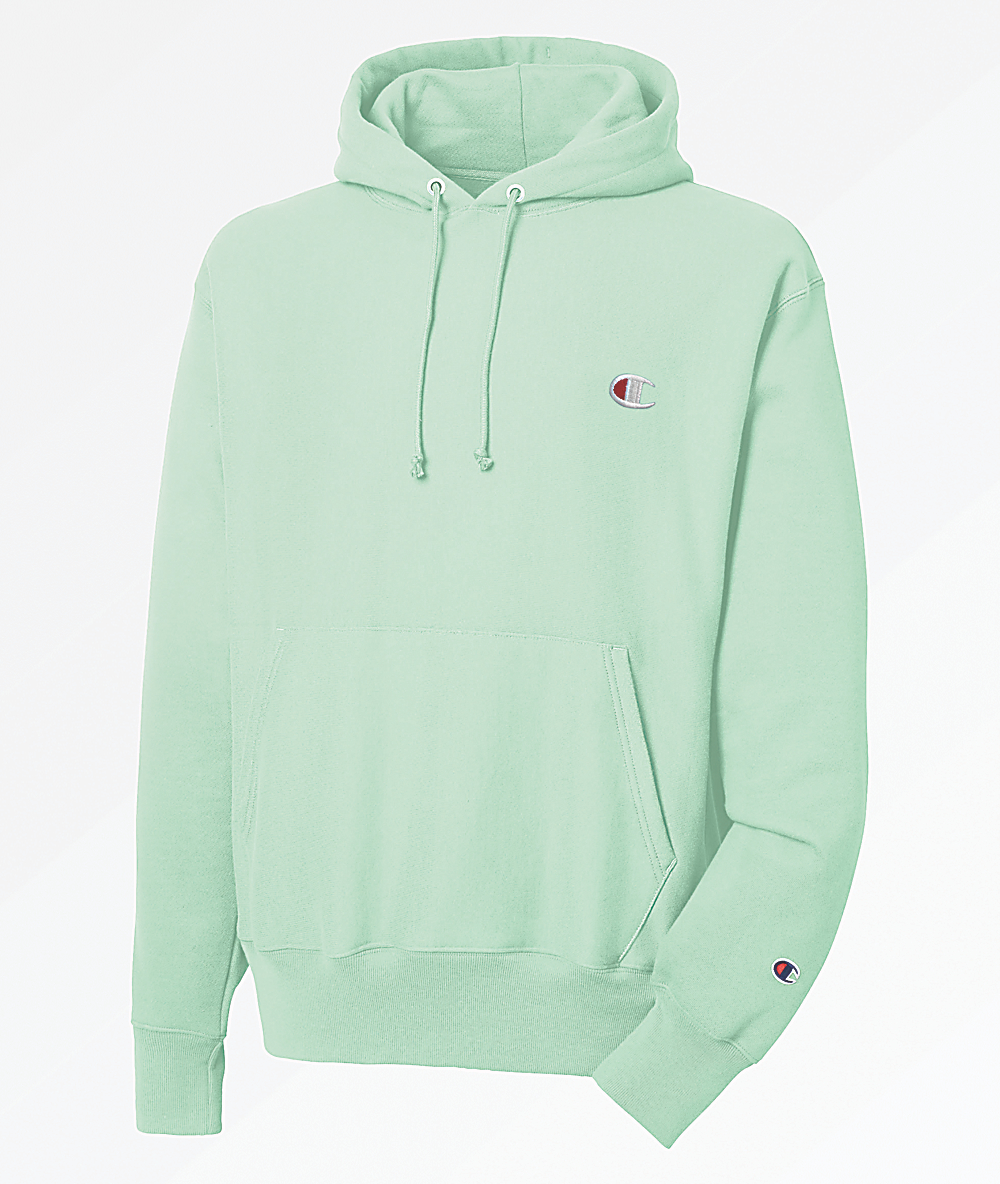 pastel green champion hoodie