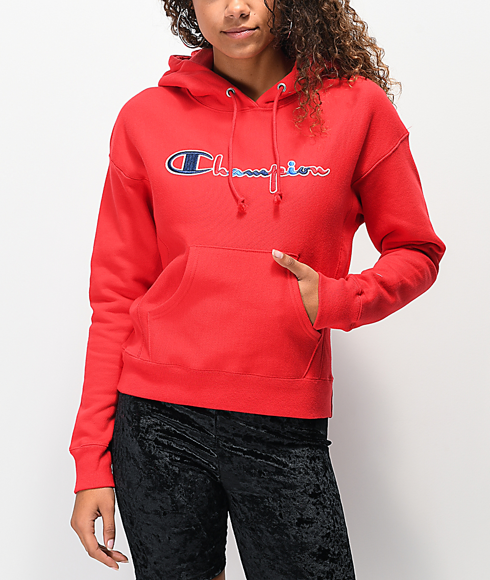 zumiez red champion hoodie