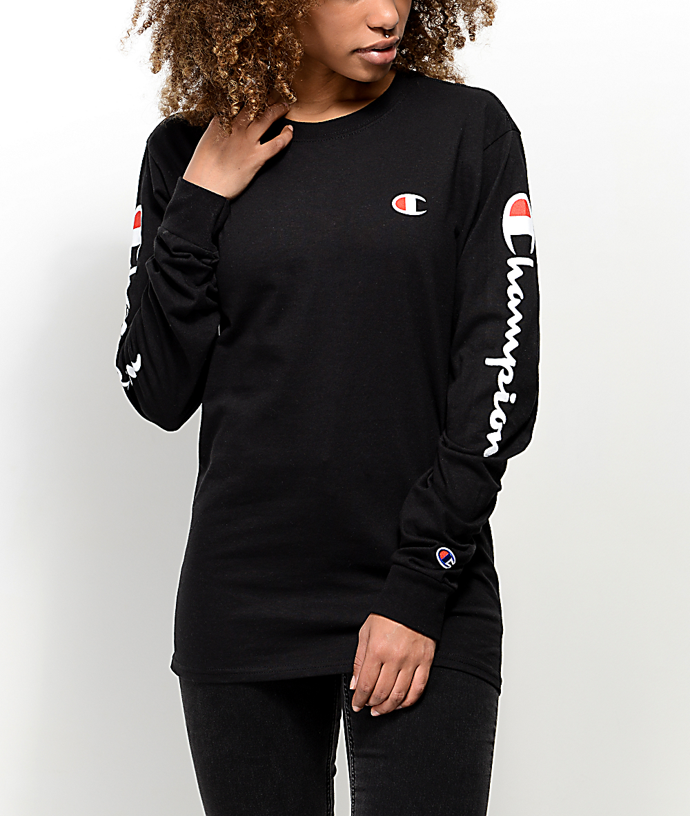 red champion long sleeve shirt womens